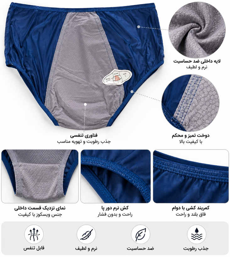 شورتکس زنانه جیب دار نانو وارداتی سایز 2xl/3xl ضد آب