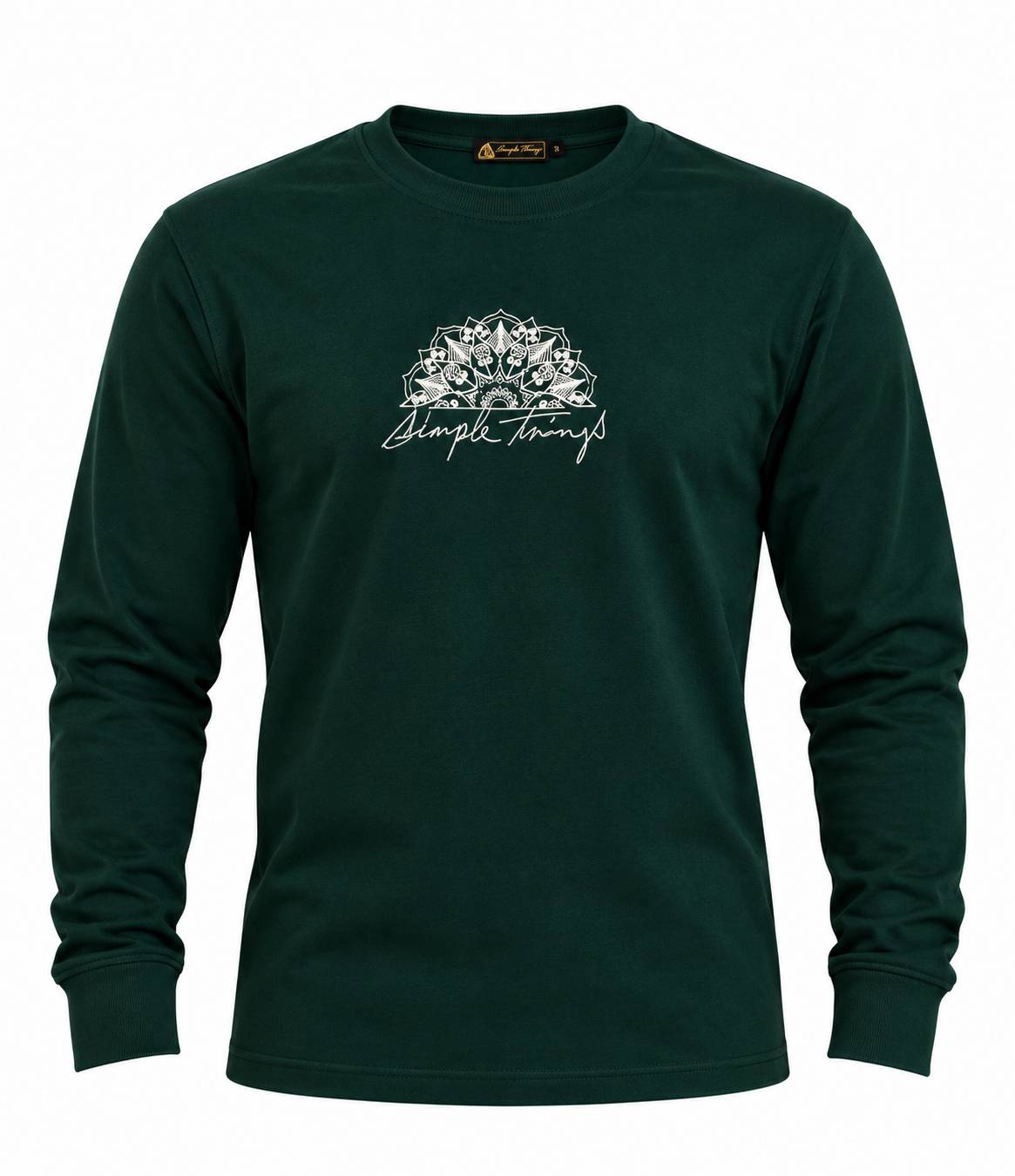 تیشرت آستین بلند مردانه پنبه سوپر نخ ۲۸ گلدوزی ظریف سایز XL/2XL/3XL