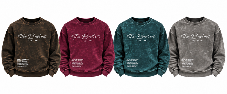 دورس مردانه یقه گرد سنگشور طرح The Boston سایز بزرگ 3XL و 4XL | چهار رنگ